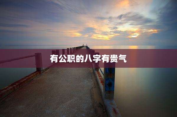 有公职的八字有贵气