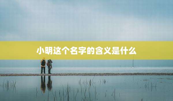 小明这个名字的含义是什么