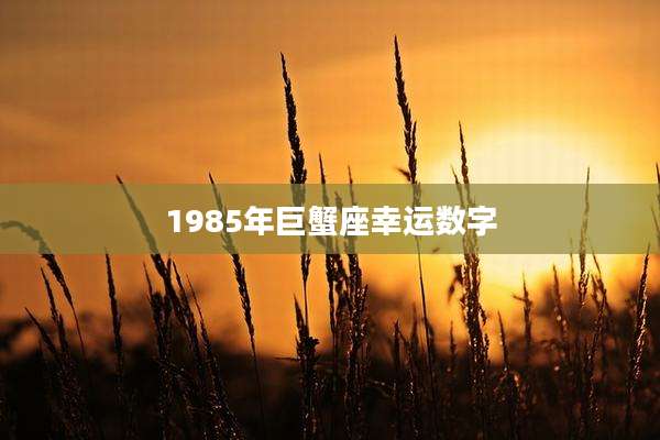 1985年巨蟹座幸运数字