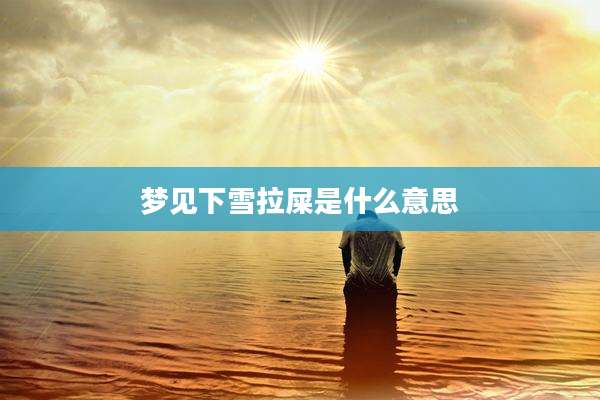 梦见下雪拉屎是什么意思