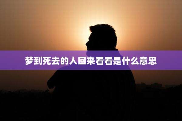 梦到死去的人回来看看是什么意思