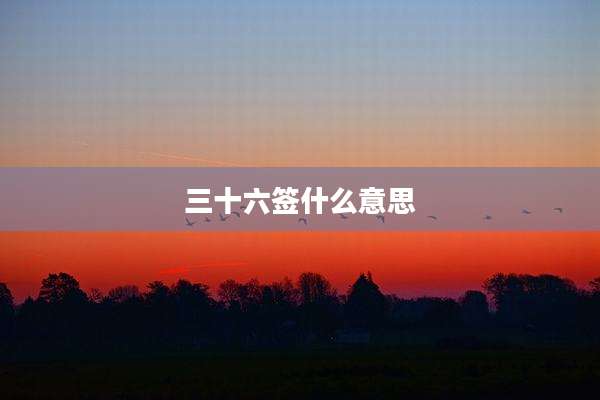 三十六签什么意思