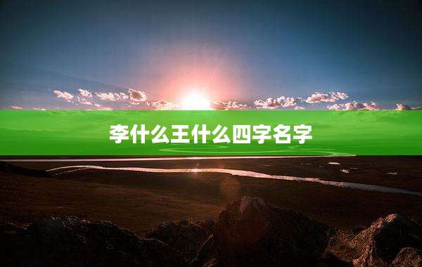李什么王什么四字名字