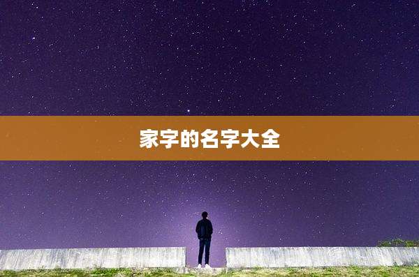 家字的名字大全