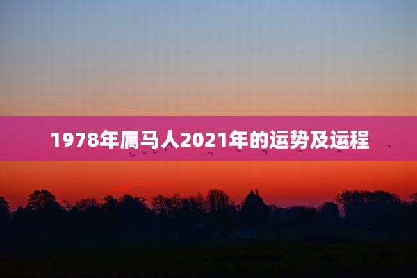 1978年属马人2021年的运势及运程