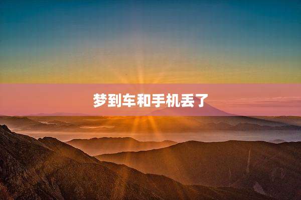 梦到车和手机丢了