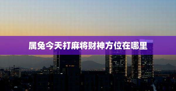 属兔今天打麻将财神方位在哪里