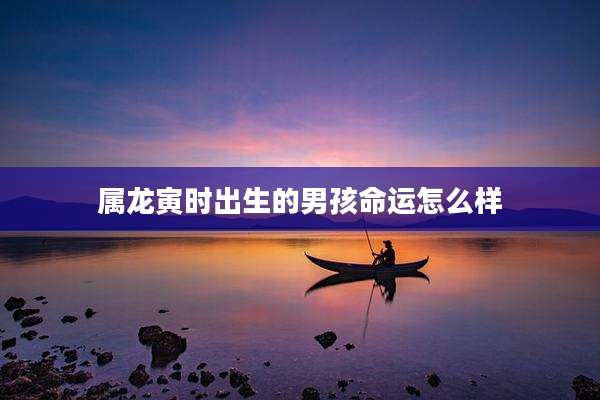 属龙寅时出生的男孩命运怎么样