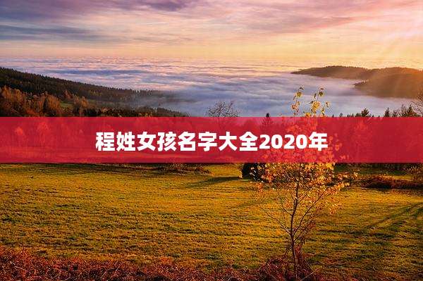 程姓女孩名字大全2020年