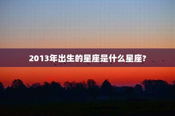 2013年出生的星座是什么星座?