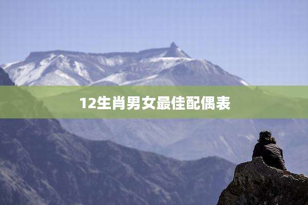 12生肖男女最佳配偶表