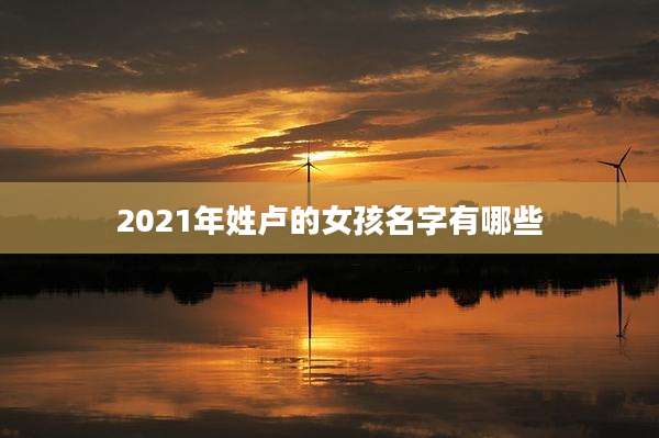 2021年姓卢的女孩名字有哪些