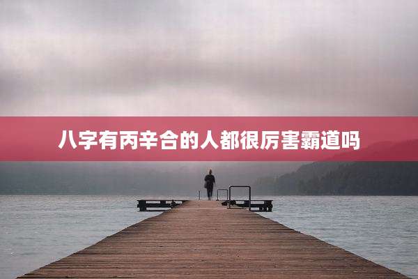 八字有丙辛合的人都很厉害霸道吗