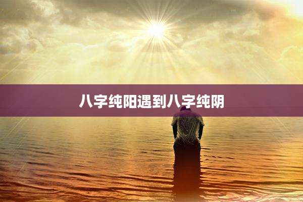 八字纯阳遇到八字纯阴