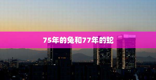 75年的兔和77年的蛇