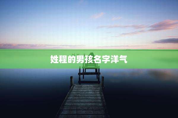 姓程的男孩名字洋气