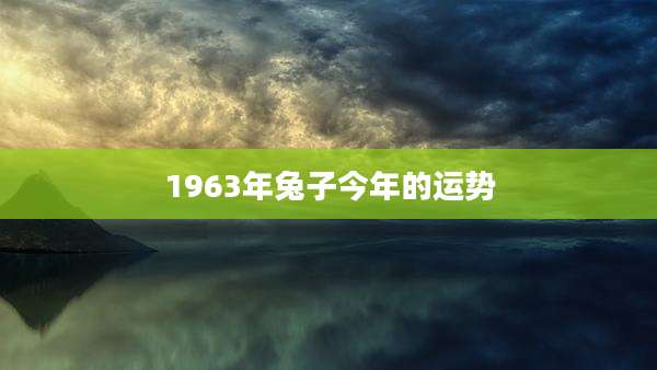 1963年兔子今年的运势