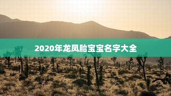 2020年龙凤胎宝宝名字大全