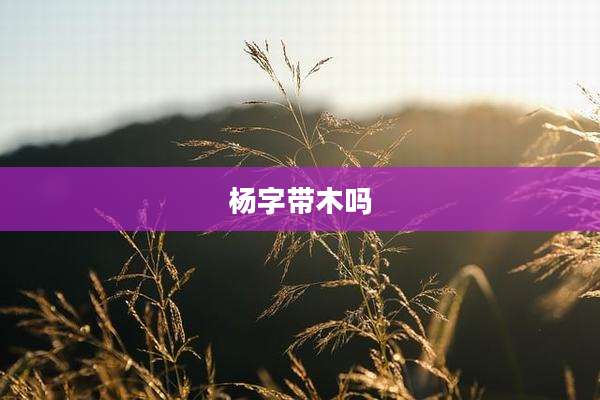 杨字带木吗