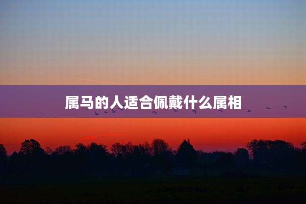 属马的人适合佩戴什么属相