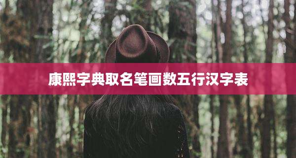 康熙字典取名笔画数五行汉字表