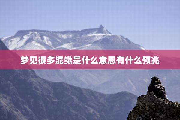 梦见很多泥鳅是什么意思有什么预兆