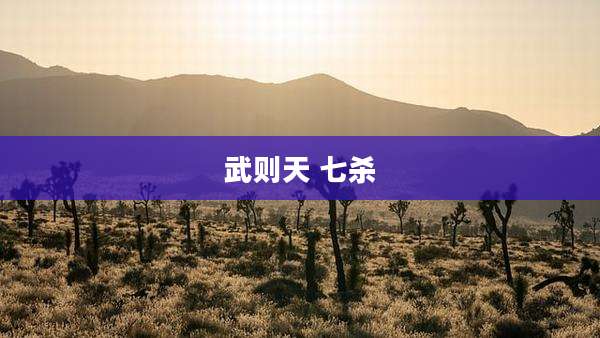 武则天 七杀