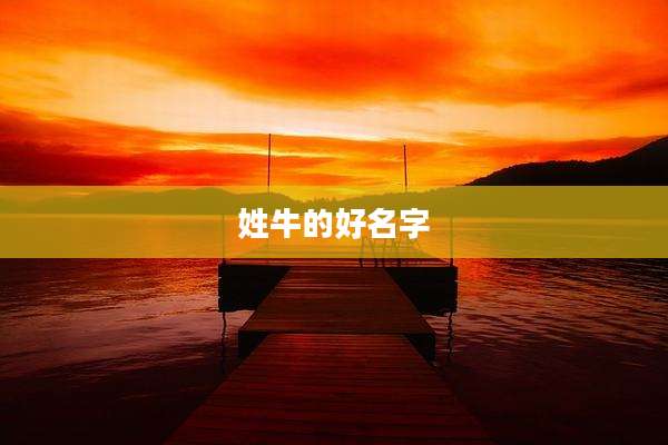 姓牛的好名字