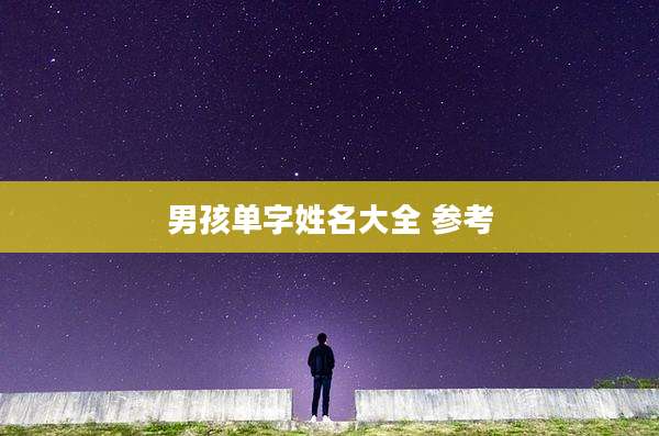 男孩单字姓名大全 参考