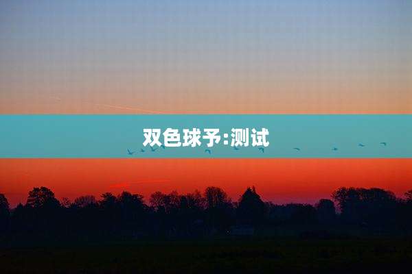 双色球予:测试