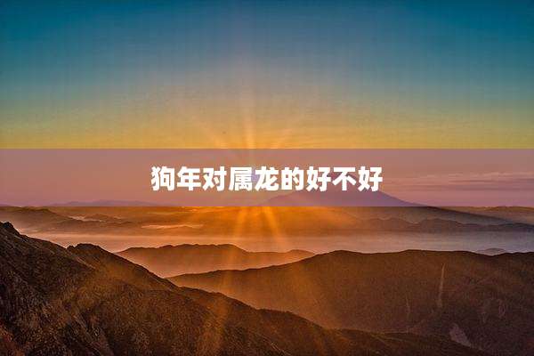 狗年对属龙的好不好