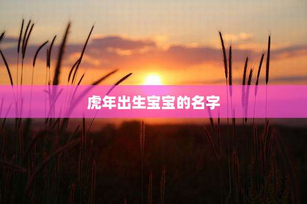 虎年出生宝宝的名字