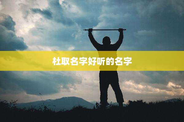 杜取名字好听的名字