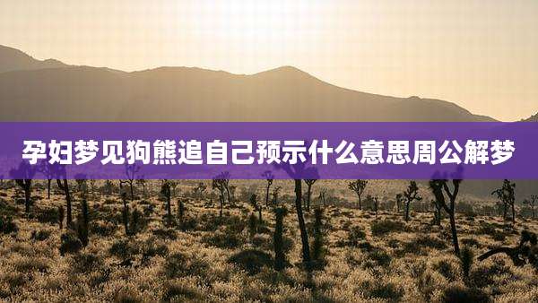 孕妇梦见狗熊追自己预示什么意思周公解梦