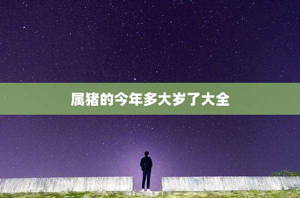 属猪的今年多大岁了大全