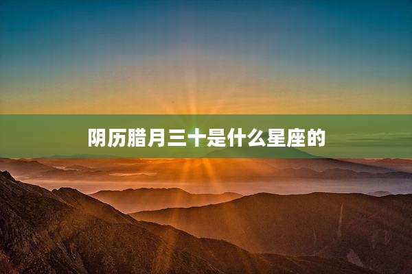 阴历腊月三十是什么星座的