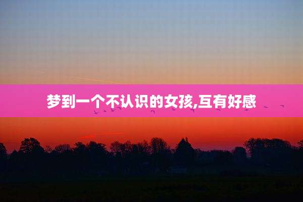 梦到一个不认识的女孩,互有好感