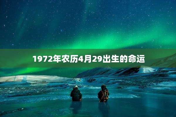 1972年农历4月29出生的命运