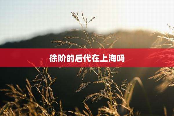 徐阶的后代在上海吗