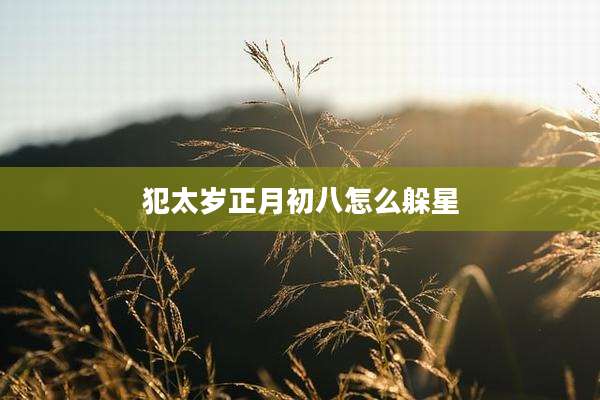 犯太岁正月初八怎么躲星