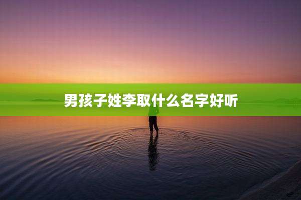 男孩子姓李取什么名字好听