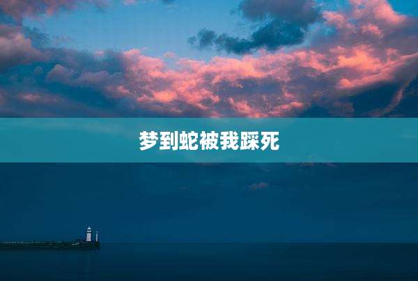 梦到蛇被我踩死
