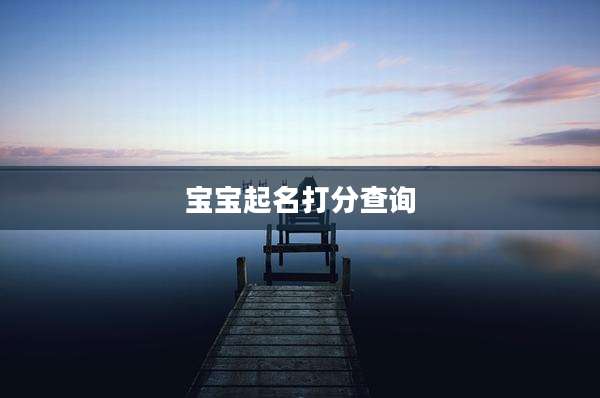 宝宝起名打分查询