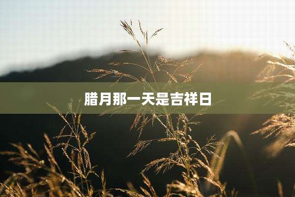 腊月那一天是吉祥日