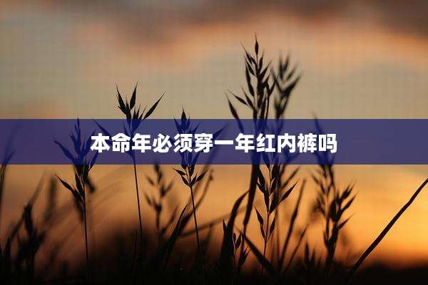 本命年必须穿一年红内裤吗