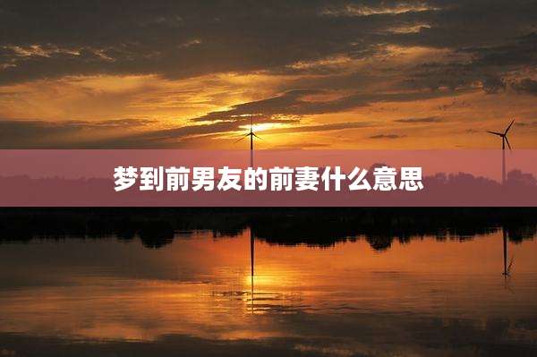 梦到前男友的前妻什么意思