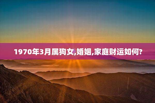 1970年3月属狗女,婚姻,家庭财运如何?
