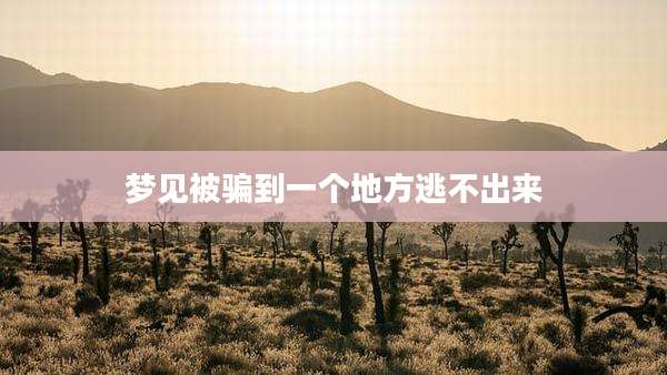 梦见被骗到一个地方逃不出来