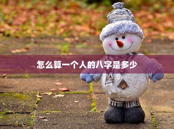 怎么算一个人的八字是多少