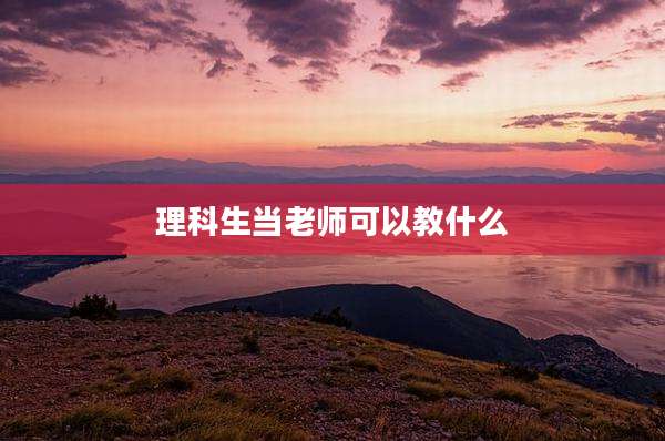 理科生当老师可以教什么